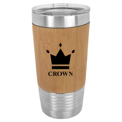 Cartwright Distributing - 20 oz. Laserable Leatherette Polar Camel Tumbler with Clear Lid Thumbnail