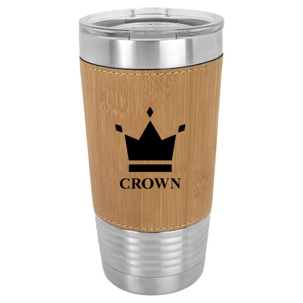 Cartwright Distributing - 20 oz. Laserable Leatherette Polar Camel Tumbler with Clear Lid Thumbnail